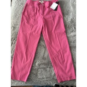89th and Madison Pants Size 14 Ankle Length‎ Pink stretch new silver accents